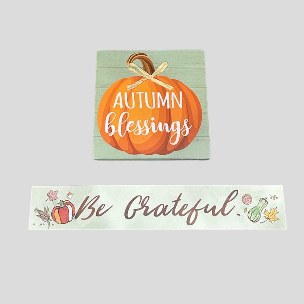 Fall Decor Signs Pumpkin Autumn Blessings Be Grateful Holiday